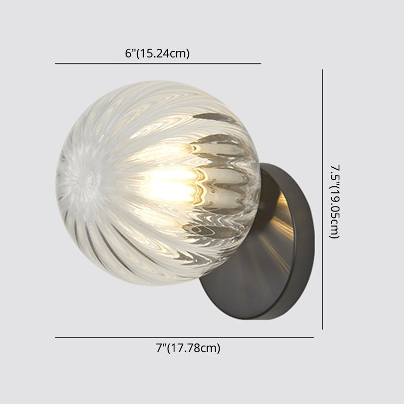 Elegant Simple Metal Wall Lamp with Glass Shade