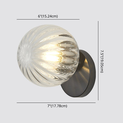 Elegant Simple Metal Wall Lamp with Glass Shade