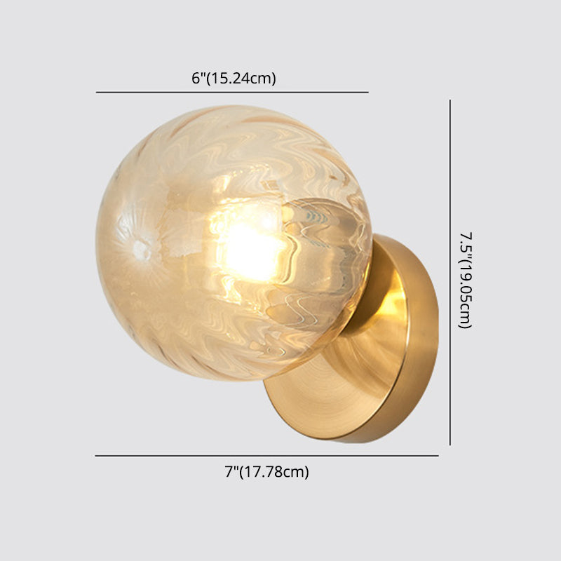 Elegant Simple Metal Wall Lamp with Glass Shade