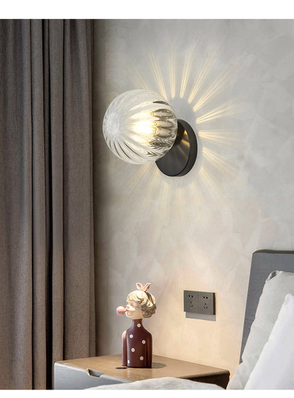 Elegant Simple Metal Wall Lamp with Glass Shade
