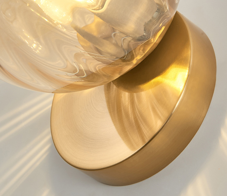 Elegant Simple Metal Wall Lamp with Glass Shade