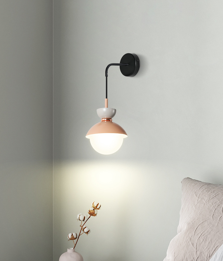 Small Nordic Style Wall Lamp Colorful Bedroom Light