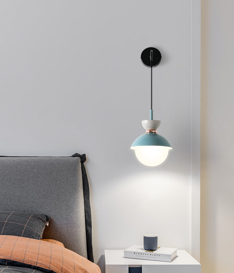 Small Nordic Style Wall Lamp Colorful Bedroom Light