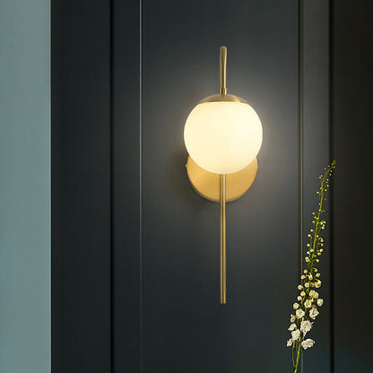 Round Glass Wall Light with Adjustable Gold Arm - Cofik
