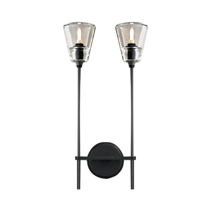 Metallic Wall Sconce Lamp with Clear Glass Shade