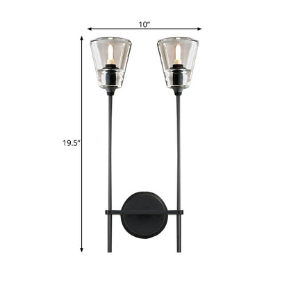 Metallic Wall Sconce Lamp with Clear Glass Shade