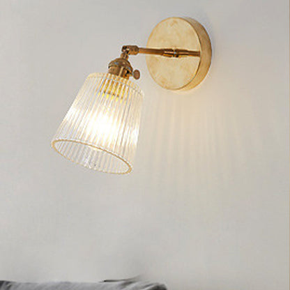 Textured Metal Glass Sconce Lamp