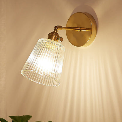 Textured Metal Glass Sconce Lamp
