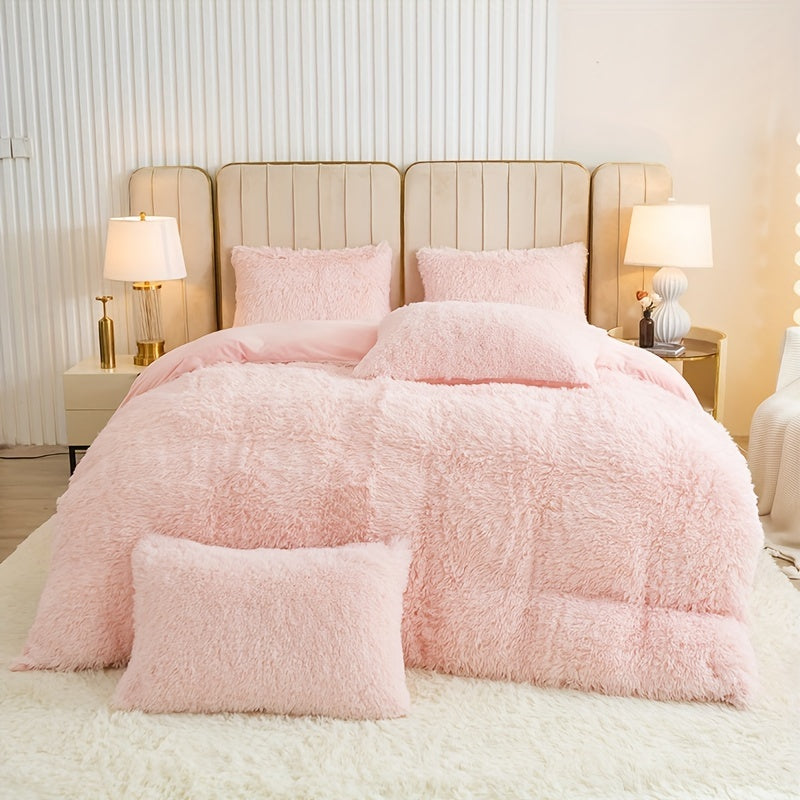 Cozy Fleece Duvet Cover Set with Zipper