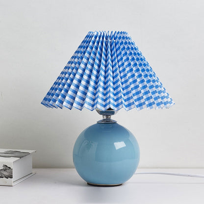 Simple Ceramic Desk Lamp with Folded Shade
