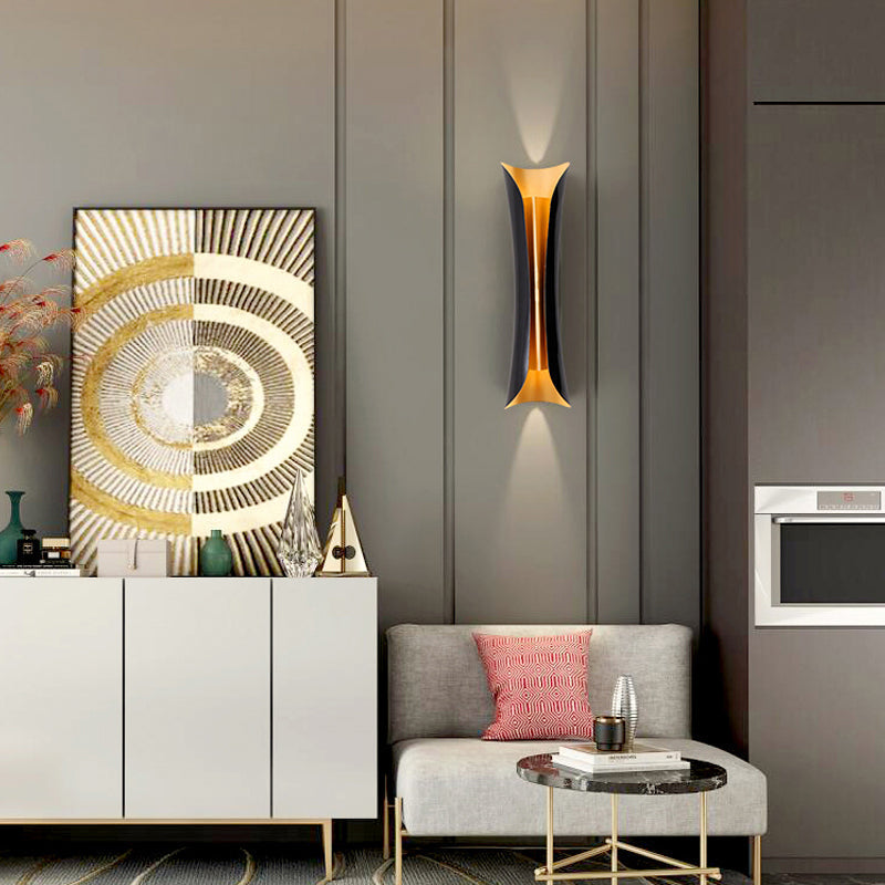 Contemporary Double Wall Lamp Adjustable Black Metal Sconce - Cofik