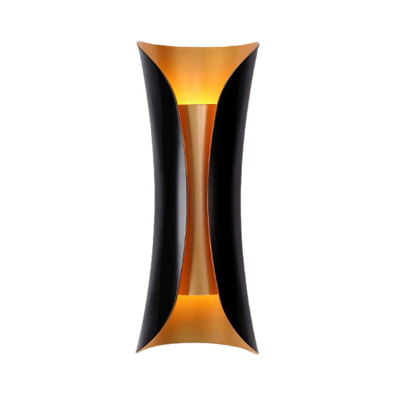 Contemporary Double Wall Lamp Adjustable Black Metal Sconce