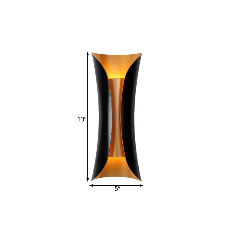 Contemporary Double Wall Lamp Adjustable Black Metal Sconce