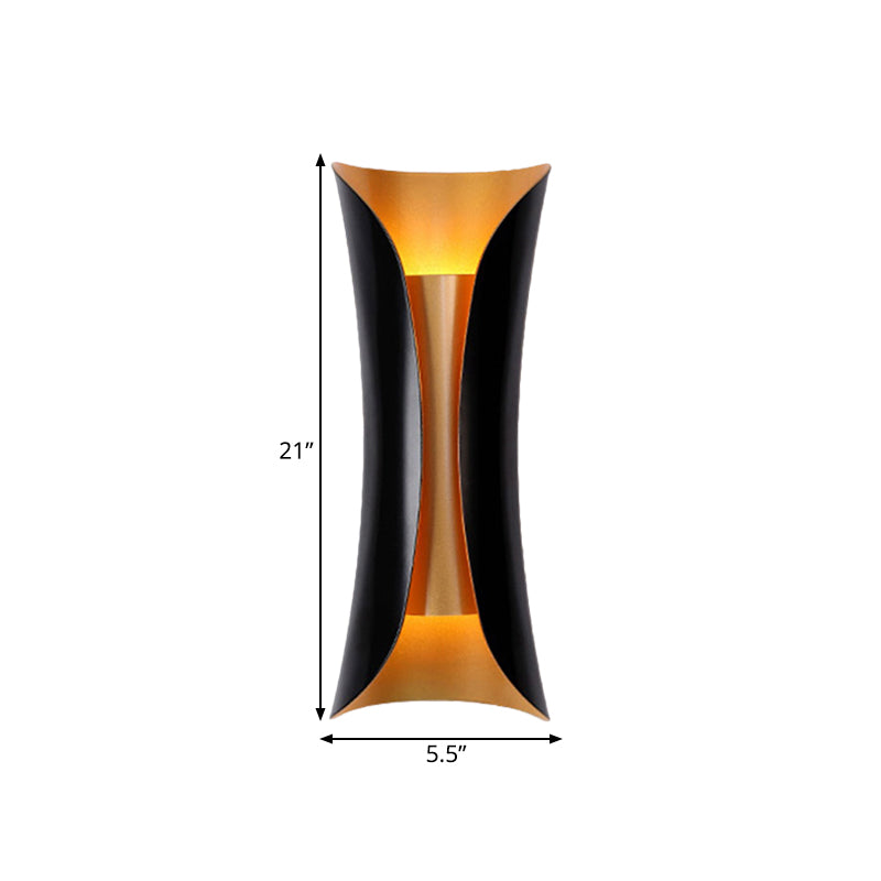 Contemporary Double Wall Lamp Adjustable Black Metal Sconce