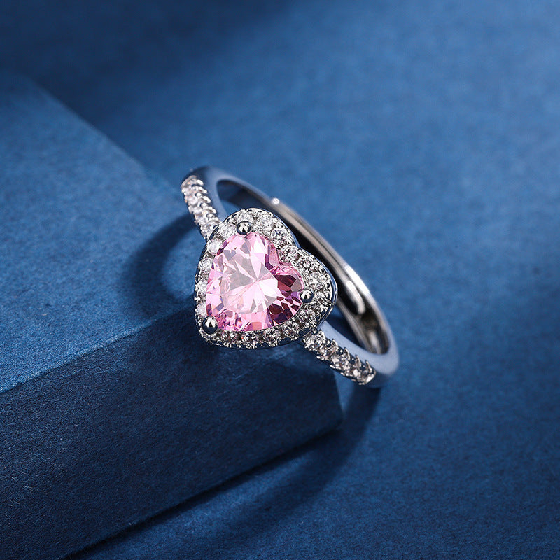 Sparkling Heart Diamond Engagement Ring - Cofik