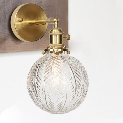 Modern Glass Globe Brass Wall Lamp - Cofik