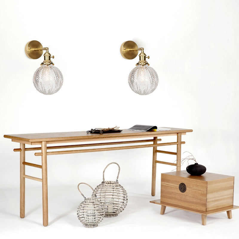 Modern Glass Globe Brass Wall Lamp