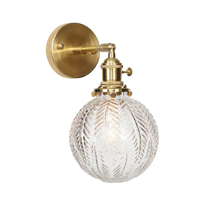 Modern Glass Globe Brass Wall Lamp