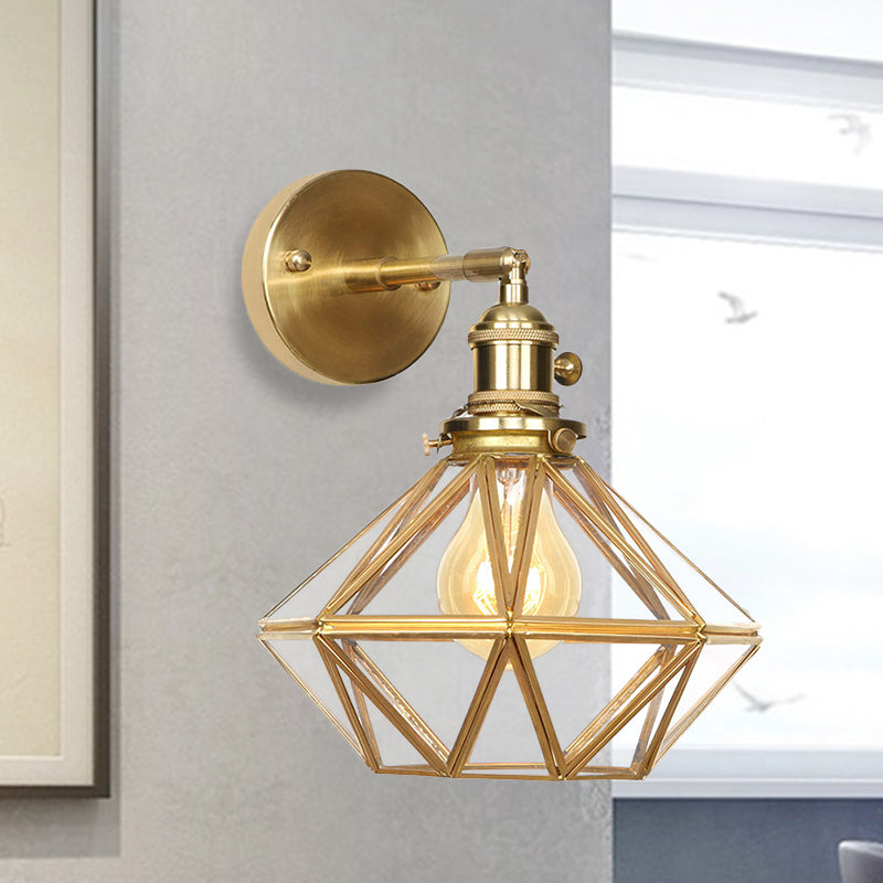 Modern Glass Globe Brass Wall Lamp