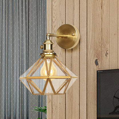 Modern Glass Globe Brass Wall Lamp