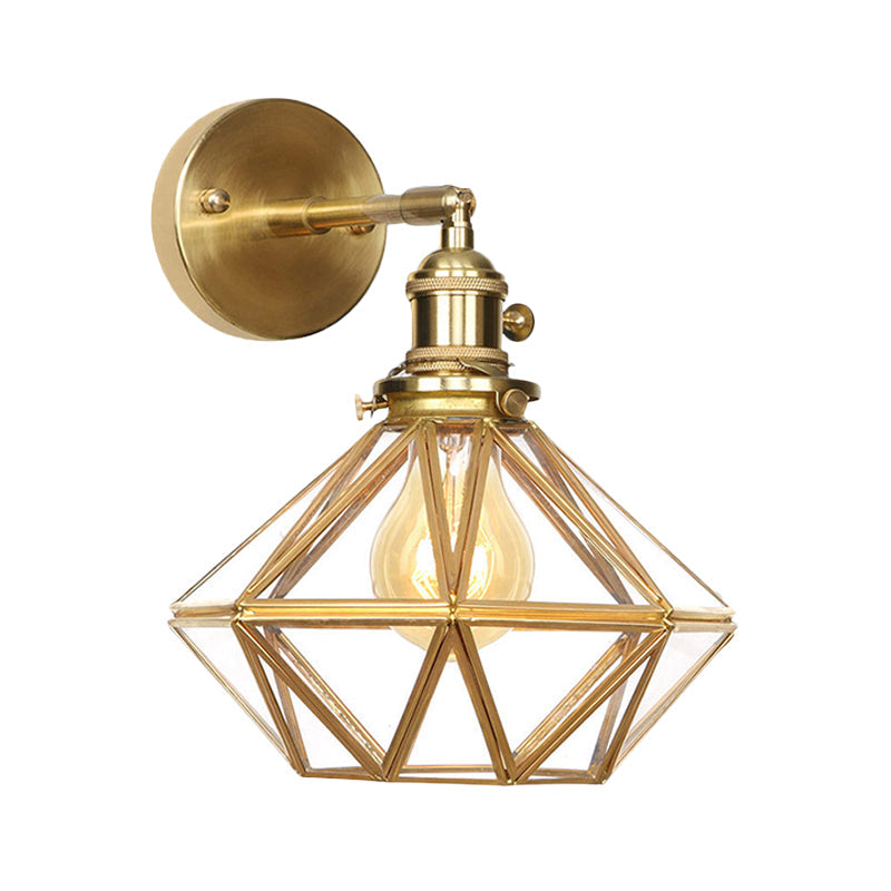 Modern Glass Globe Brass Wall Lamp