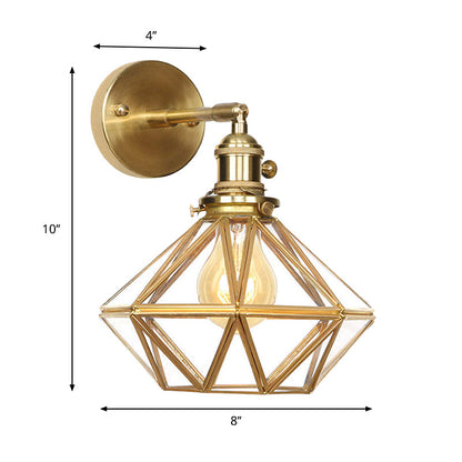Modern Glass Globe Brass Wall Lamp