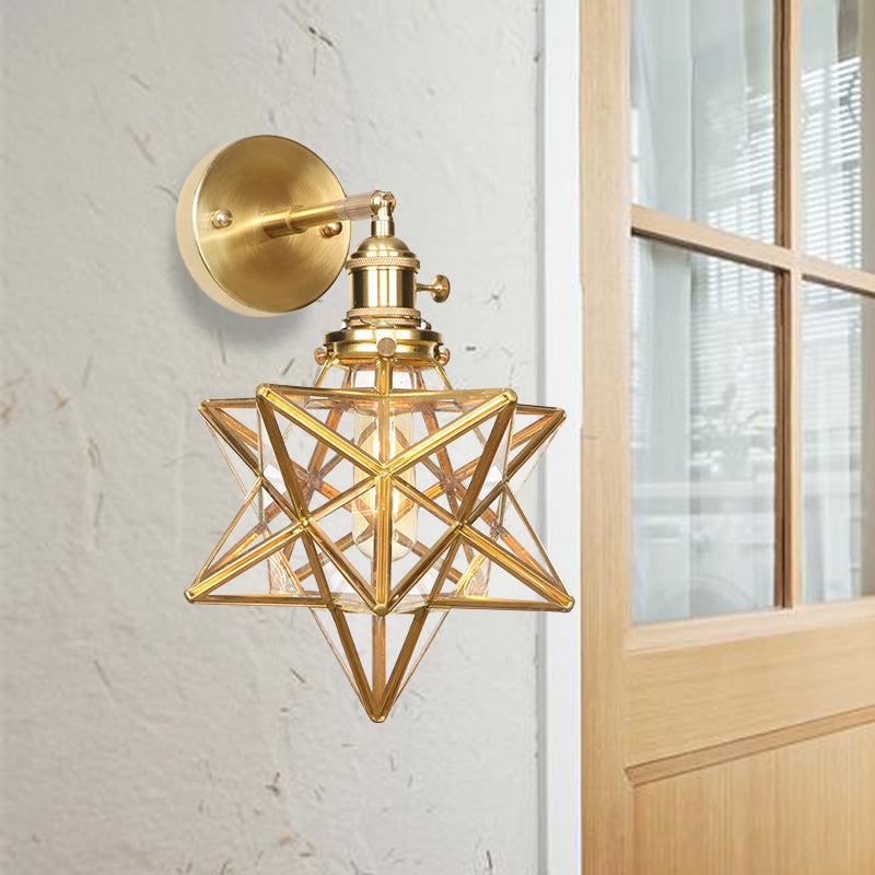 Modern Glass Globe Brass Wall Lamp
