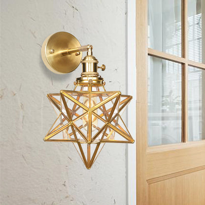 Modern Glass Globe Brass Wall Lamp