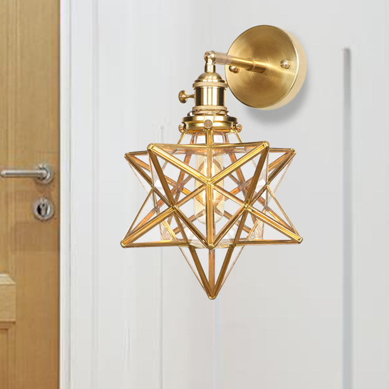 Modern Glass Globe Brass Wall Lamp
