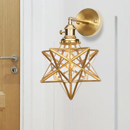 Modern Glass Globe Brass Wall Lamp