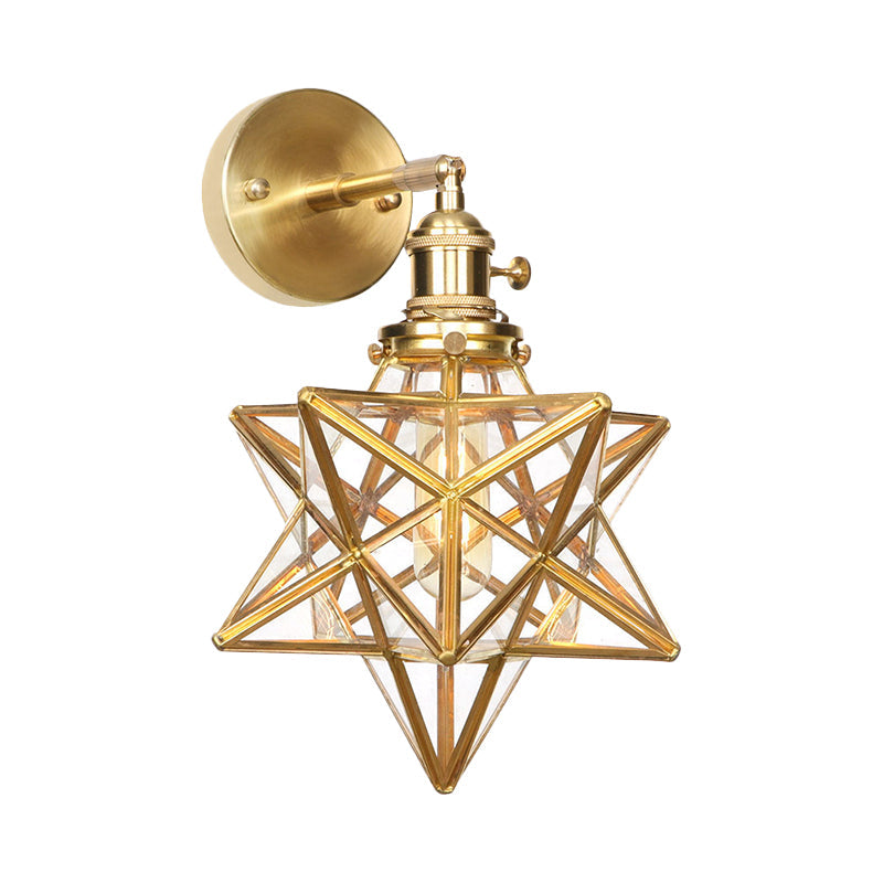 Modern Glass Globe Brass Wall Lamp