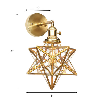 Modern Glass Globe Brass Wall Lamp