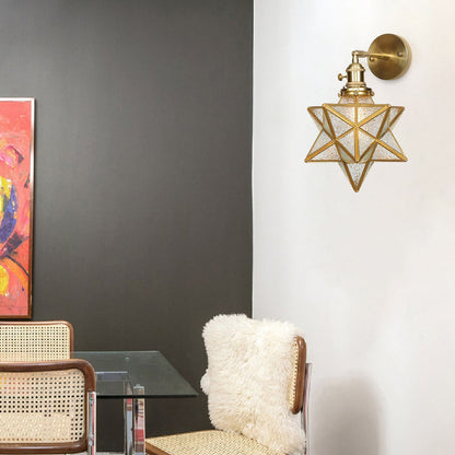 Modern Glass Globe Brass Wall Lamp