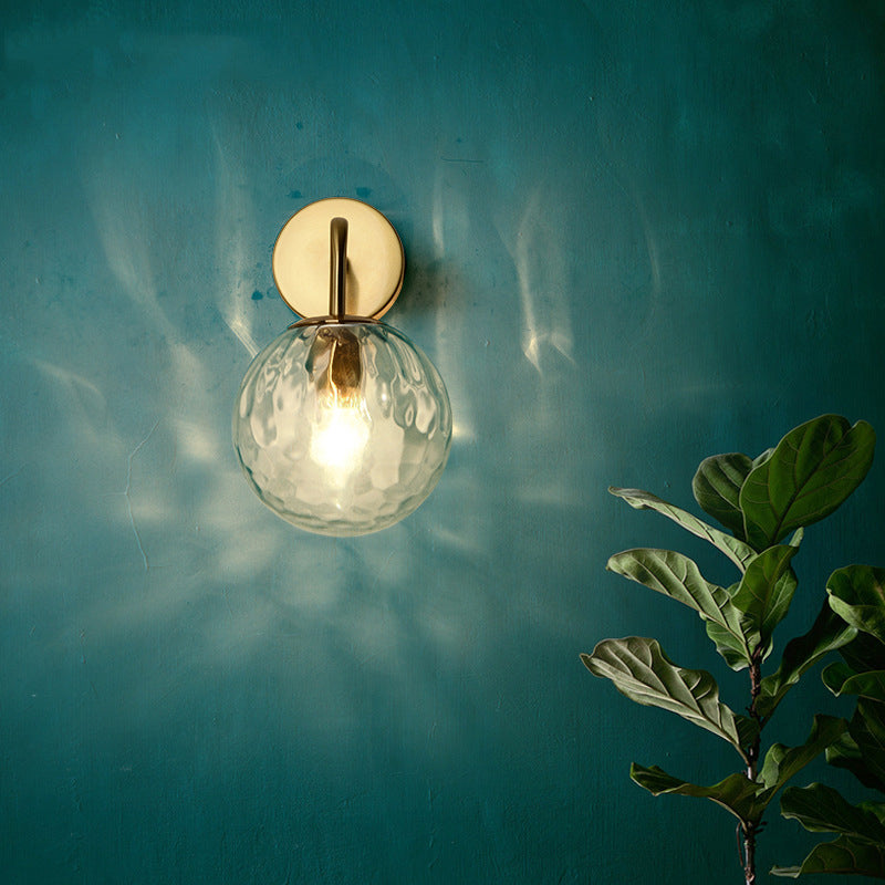 Round Glass Metal Wall Light Fixture - Cofik