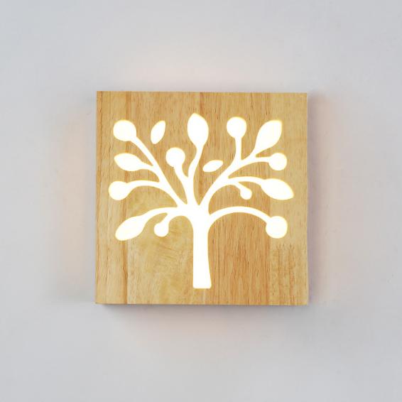 Stylish Wooden LED Wall Lamp