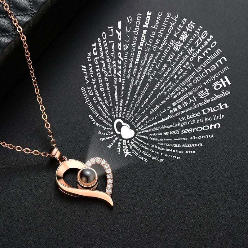 Romantic Multilingual Love Pendant Necklace