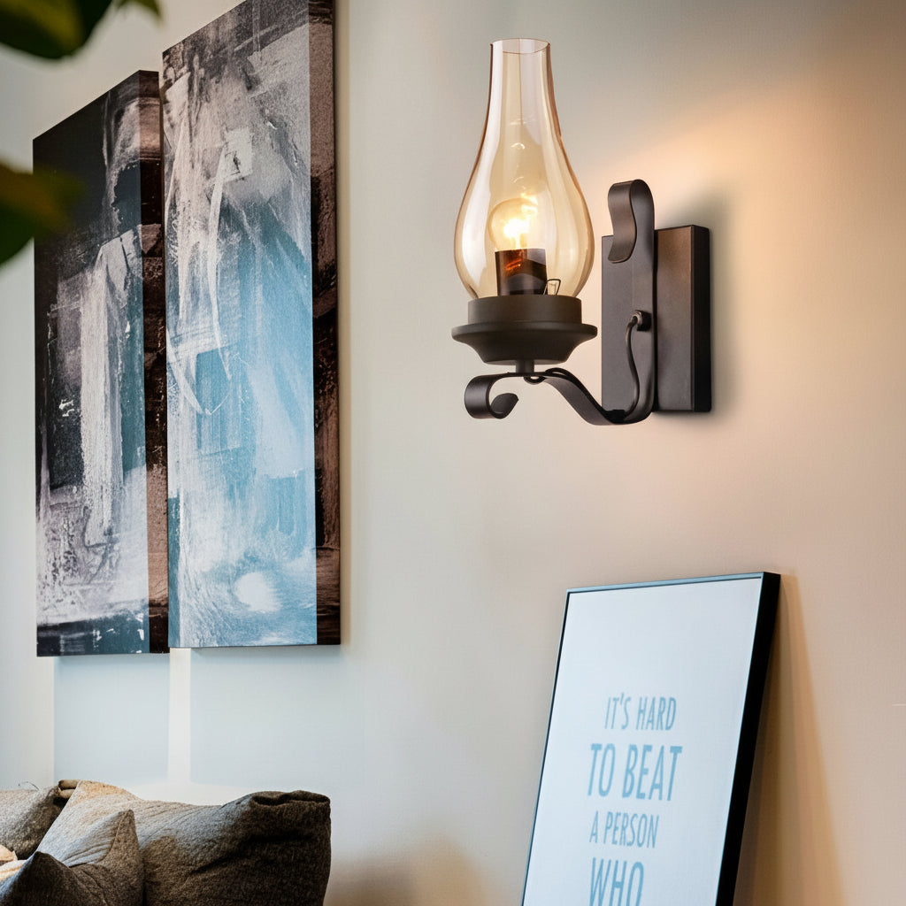Rustic Metal Wall Light – Vintage Style E27 Sconce