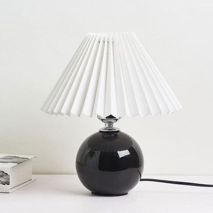 Simple Ceramic Desk Lamp with Folded Shade