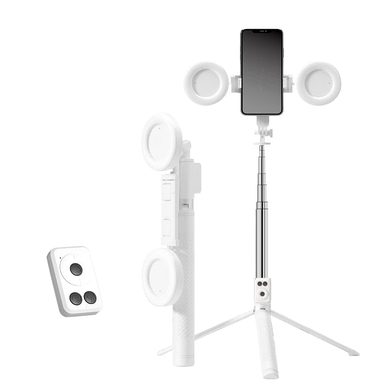 Portable 6in1 Selfie Stick With LED Light