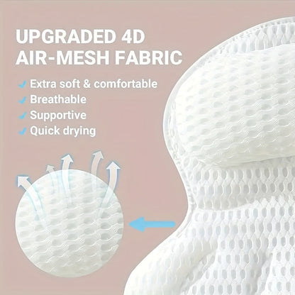 Plush Spa Bath Pillow with Soft Neck Support