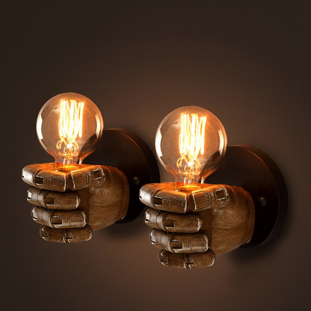 Unique Metal Fist Wall Light