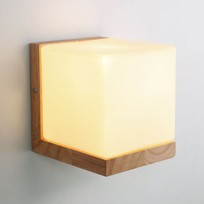 Green Glass Cube Table Lamp