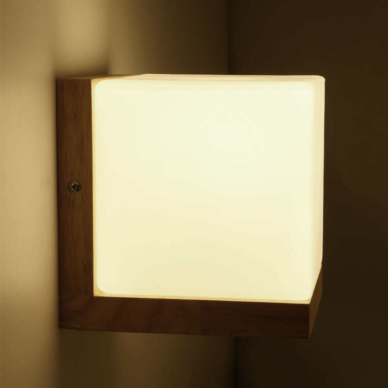 Green Glass Cube Table Lamp