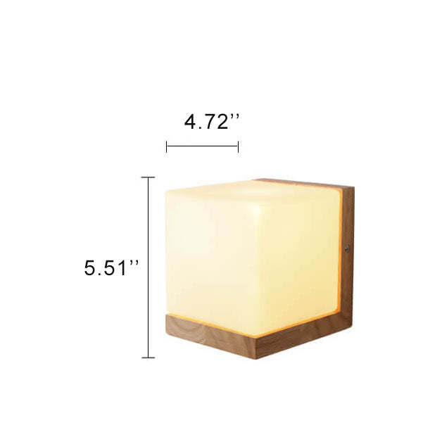 Green Glass Cube Table Lamp