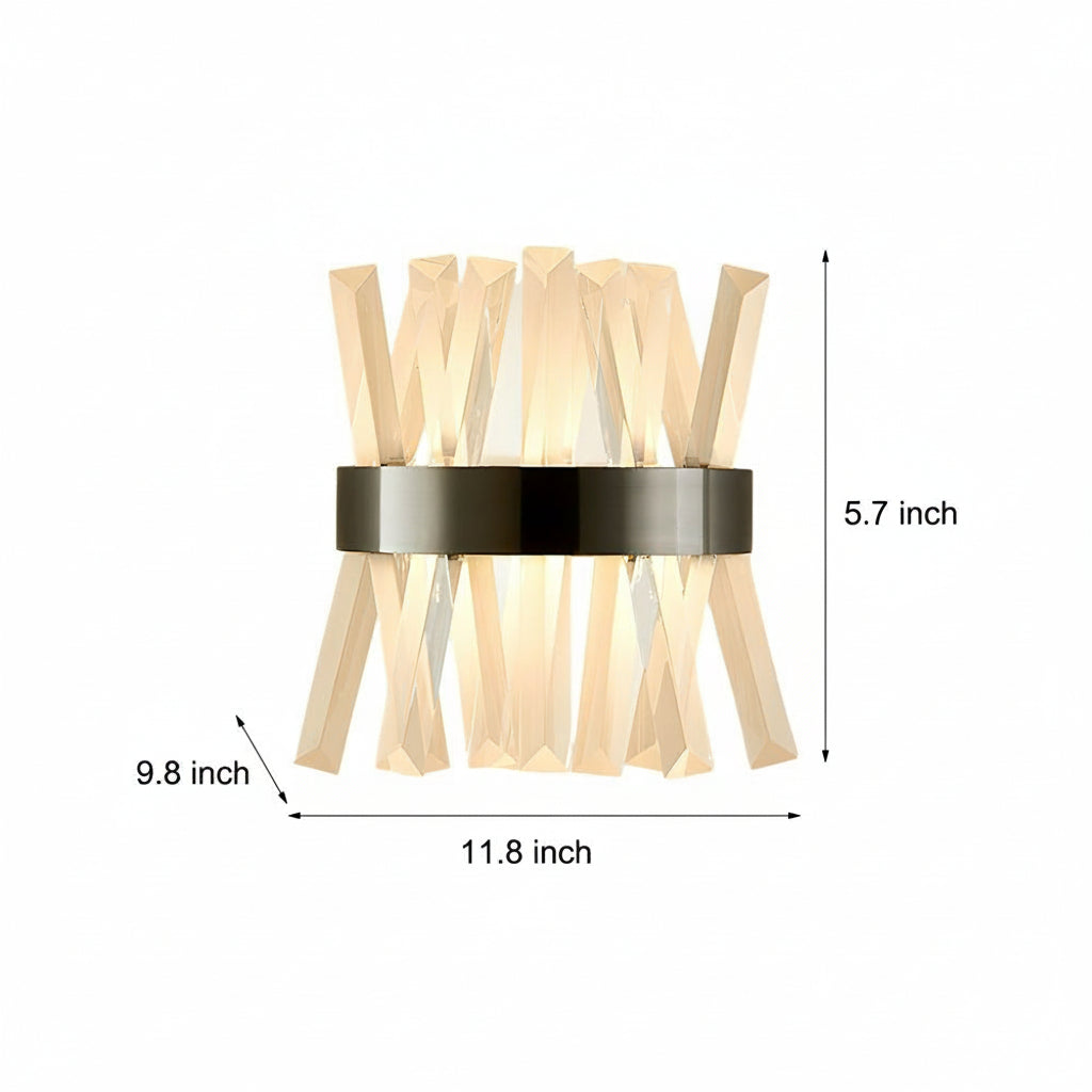 Elegant Glass Wall Lamp Stainless Steel LED Lighting Fixture
