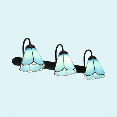 Stylish 3 Light Glass Bathroom Wall Sconce
