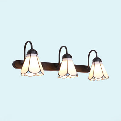 Stylish 3 Light Glass Bathroom Wall Sconce - Cofik