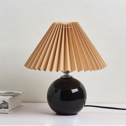 Simple Ceramic Desk Lamp with Folded Shade