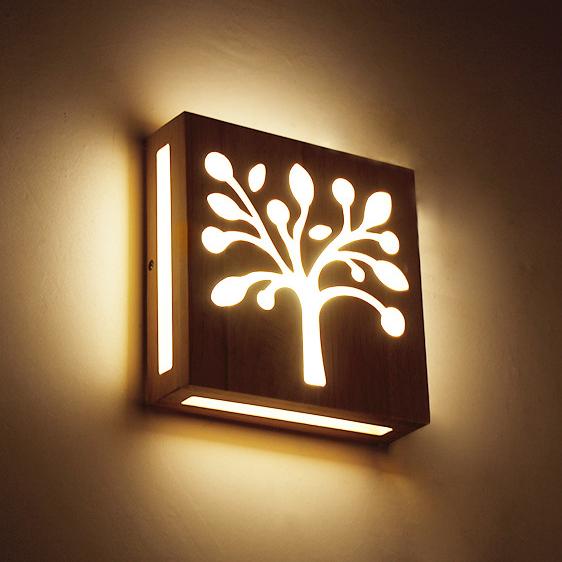 Stylish Wooden LED Wall Lamp - Cofik
