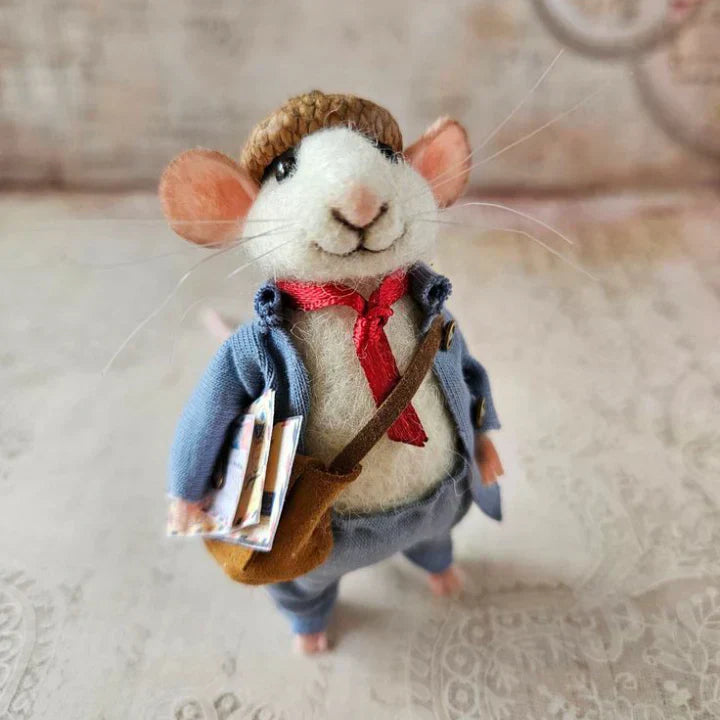 Felt Christmas Mouse Ornament Handmade Wool Decoration